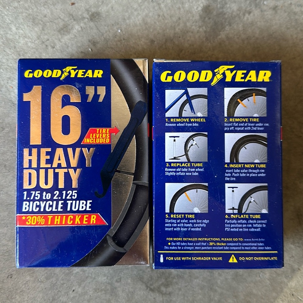 Goodyear 16" x 1.75-2.125 Heavy Duty Bike Tube